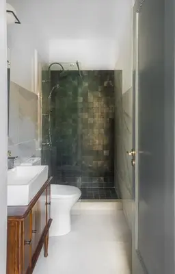 a bathroom with a toilet and a sink and a shower at Museum Apartment - Fix A, Athens in Athens