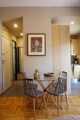 a dining room with a table and chairs at Absolute Athens XIV View in Athens