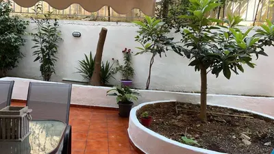 a room with a bunch of potted trees and a table at Athens Studio in Athens