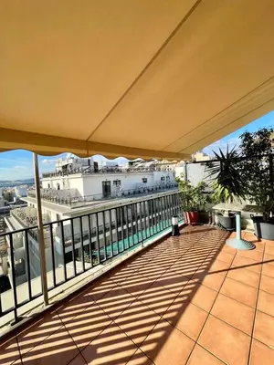 a balcony with a view of a building at Enjoy the silence and view in Athens
