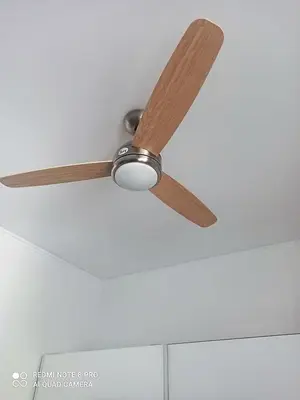 a ceiling fan on a white ceiling at Cozy Studio in Athens