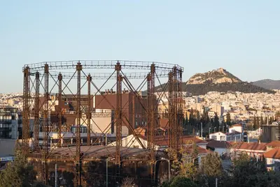 a view of a city with a bunch of cranes at Athenian Spirit in Athens