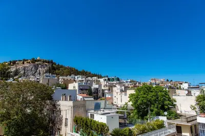 a view of the city from the hill at Pnyka Apartment 3 in Athens