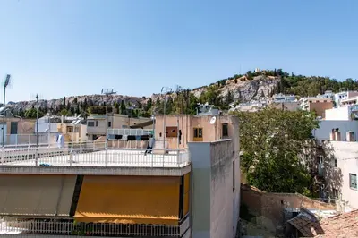 a view of a city with a bridge at Pnyka Apartment 3 in Athens