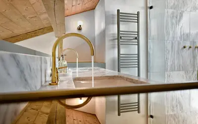 a kitchen with a sink and a shower at ATHINAIDOS QUARTERS by K&K in Athens
