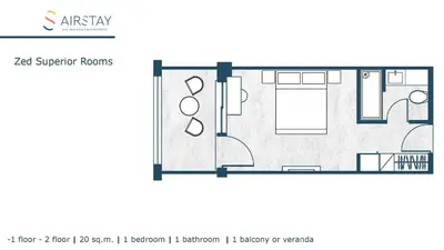 a plan of a floor plan of a apartment at Zed Smart Property Airport by Airstay in Spáta