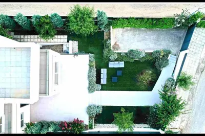 an overhead view of a garden in a house at ATHENS RIVIERA Grand Panoramic Villa Lagonissi in Lagonissi