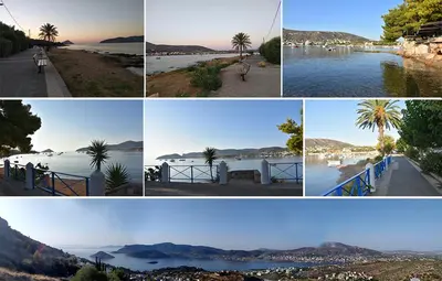 a collage of four pictures of a beach and water at Homeyfeel Stay Sea 2 - Island mood studio in Porto Rafti