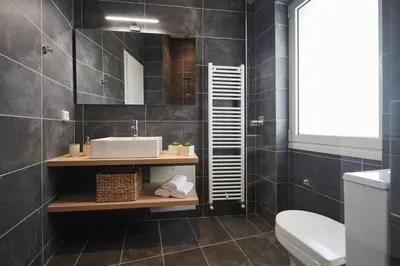 a bathroom with a sink and a mirror at Ma Maison No6 Acropolis View Mansion,3bdrs,400Mbps in Athens