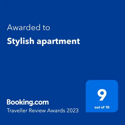 a blue screen with the text awarded to jellyfish appointment at Stylish apartment in Athens