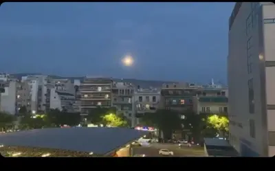 a view of a city at night at 2 Bed Flat - Sleeps 5 - Parking - Wifi in Athens