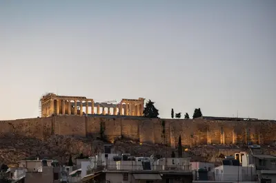a view of the acropolis of athens from above the city at Private Jacuzzi & Acropolis View - The Athenian Loft in Athens