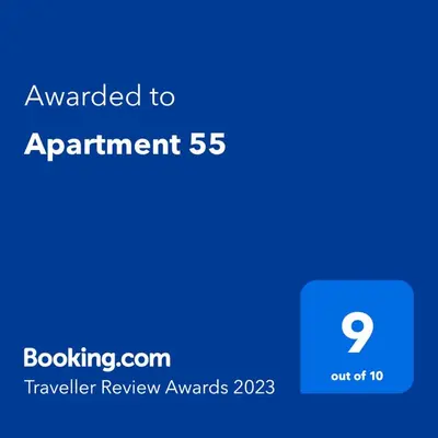 a screenshot of a phone with the text awarded to appointment at Apartment 55 in Athens