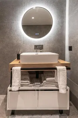 a bathroom with a sink and a mirror at A&N Athens Luxury Apartments - Akadimou in Athens