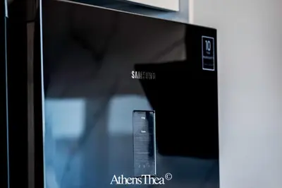 a close up of a picture of a microwave at AthensThea Alpha Luxury Penthouse Apt in Omonia in Athens