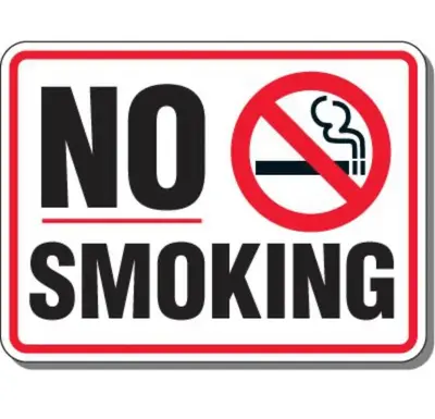 a no smoking sign with a no smoking sign at Athens Room in Athens