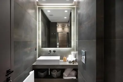 a bathroom with a sink and a mirror at Olympiou at Heart of Koukaki in Athens