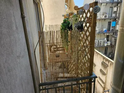 a balcony with a fence with plants on it at Acropolis Museum Suite by YHA in Athens