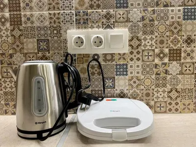 a toaster sitting on top of a kitchen counter at Cute Corner In The Centre VIPGreece in Athens