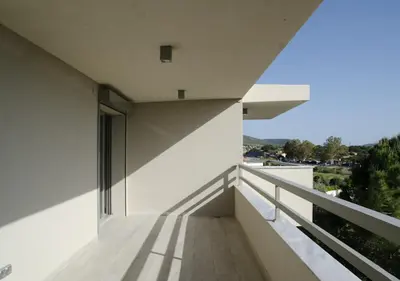 a view from the balcony of a house at Sia Mare in Kalívia Thorikoú