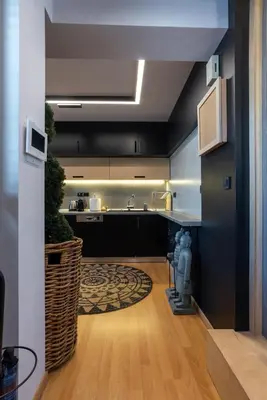 a kitchen with a sink and a counter at Athens Skyline Loft in Athens