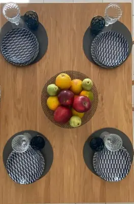 a group of baskets of fruit on a wooden floor at GPK Lux 2BR - 7 min walking to Acropolis in Athens