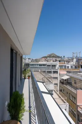 a view from the balcony of a building at Heart Of Athens Apartments in Athens