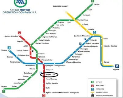 a map of the melbourne metro station at AthenSunapartment top floor 5min metro in Athens