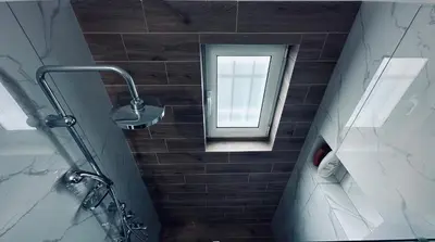 a bathroom with a shower and a window at Hodos Luxury APT near ATH-Airport in Markopoulo
