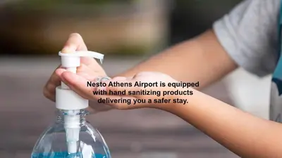 a person holding a bottle with a label on it at Nesto Athens Airport Zen in Spáta