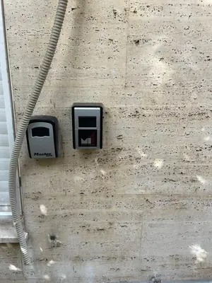 two boxes on the side of a wall at 2-bedroom apartment in Athina (Filopappou) in Athens