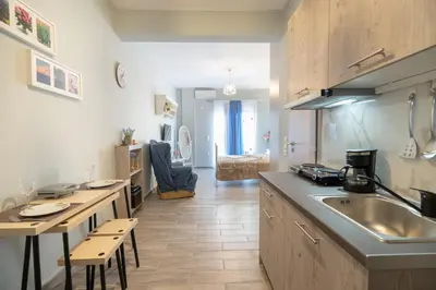 a kitchen with a sink and a counter top at Athens center 2 persons flat by MPS in Athens