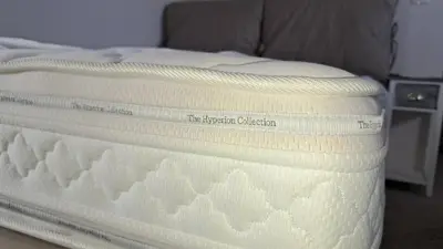 a close up of the top of a mattress at Studio with panoramic Athens view in Athens