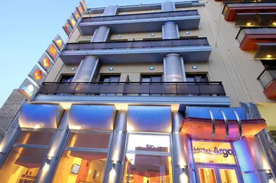 a facade of a building with a lot of windows at Argo Hotel Piraeus in Piraeus