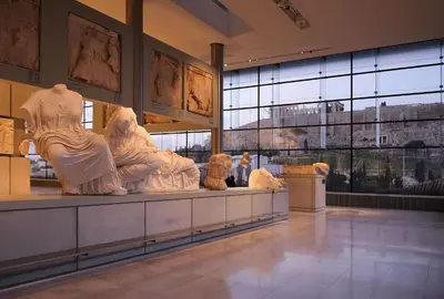 a museum with statues on display in a building at Athenaeum Intercontinental by IHG in Athens