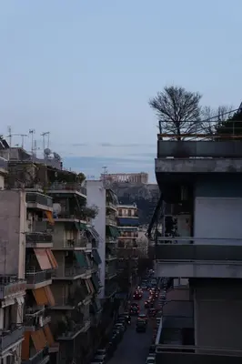a view of a city street with cars on the road at Apartment_41 in Athens