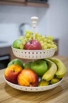two baskets of fruit sitting on top of a table at Athena’s Hideaway- Fully Renovated- Absolute Best Location in Athens
