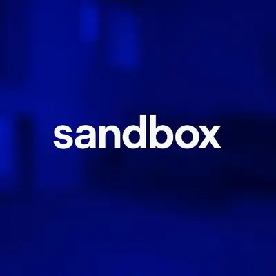 a sign that says sambrook on a blue background at The Sandbox in Athens