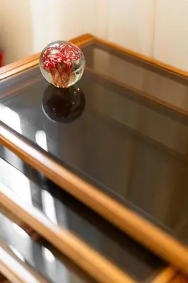 a glass bowl of candy canes sitting on a counter at 2 BR Apartment 5 minutes to Thissio Metro & Acropolis in Athens