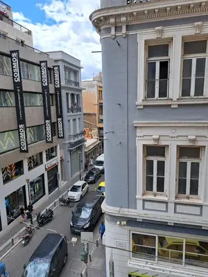 an overhead view of a city street with cars and buildings at Historic Center Luxury Studio Apartment in Athens