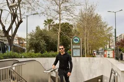a man standing next to a skateboard ramp at Athens Stylish next to Acropolis, Metro stop Fix in Athens