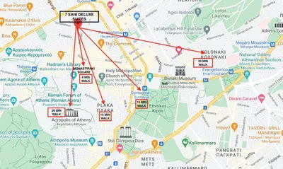 a map of the city of paris at Sani Deluxe Suites Home- Monastiraki Square - Brand New Home in Athens